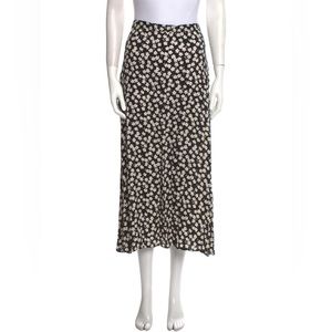 Reformation Floral Print Midi Length Skirt